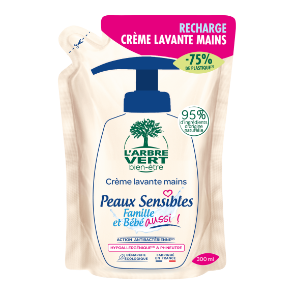 Recharge Savon liquide écologique Peaux Sensibles 300ml