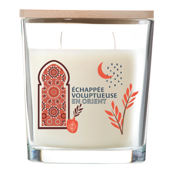 Bougie parfumée Ovale avec couvercle bambou