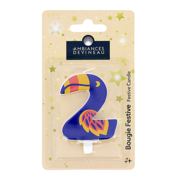 Bougie anniversaire en forme de chiffre Animal de 0 à 9