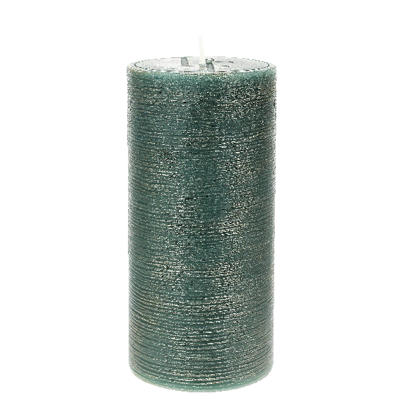 Bougie cylindrique avec patinage doré