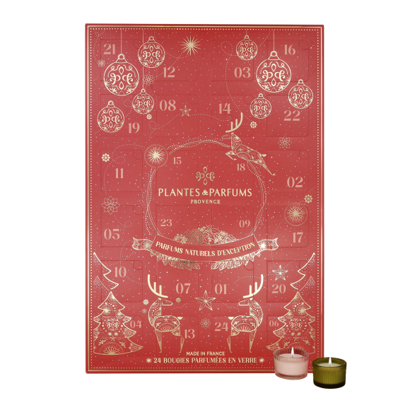 Calendrier de l'Avent - 24 bougies parfumées en verre