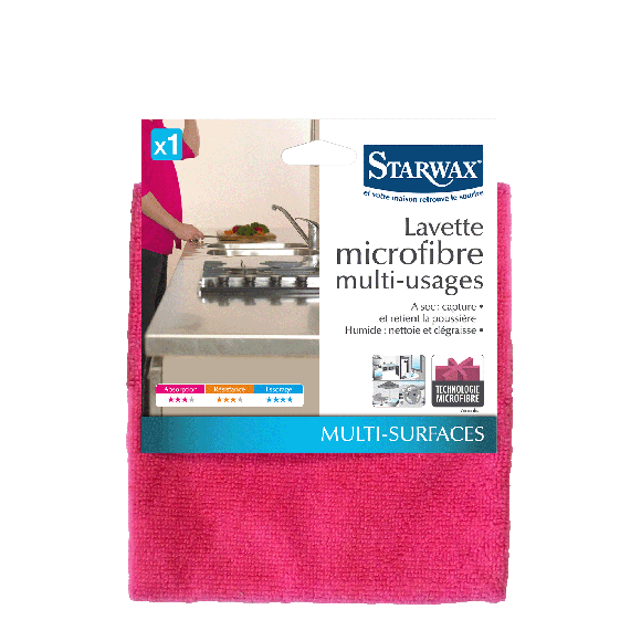 Lavette microfibre multi-usages