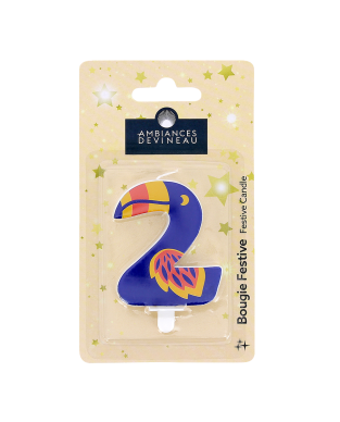 Bougie anniversaire en forme de chiffre Animal de 0 à 9