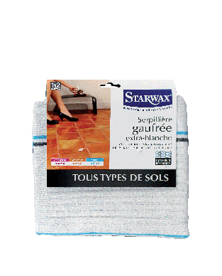 Serpillère gaufrée extra-blanche tous types de sols 1 pce
