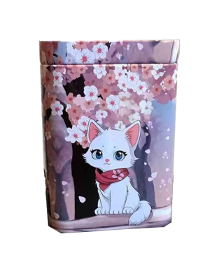 Boîte à thé Chat blanc 100g