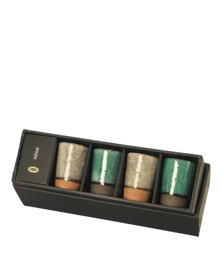 Coffret de 4 tasses japonaises bicolores Miyako