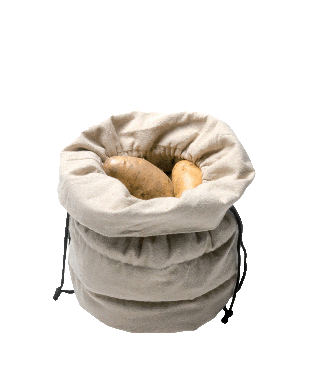 Sac à pommes de terre avec noyaux cerises Jute beige