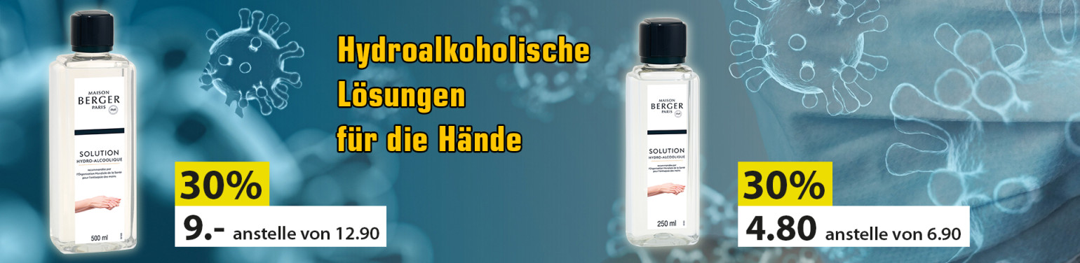 Hydroalkoholische Handlösungen in Aktion