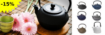 15% auf unseren Teekannen aus Gusseisen oder Keramik!