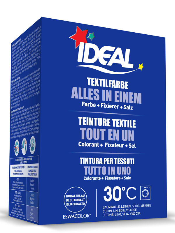  Teinture  textile BLEU  COBALT Tout en 1 230g Ideal 