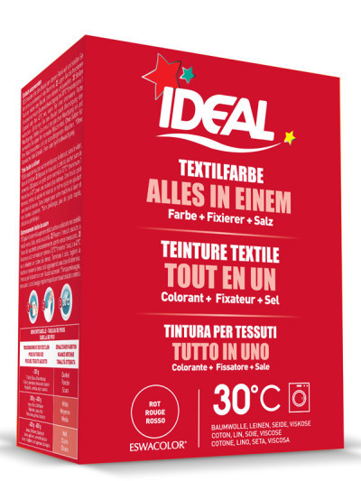 Teinture textile ROUGE Tout en 1 230g | IDEAL / ESWACOLOR