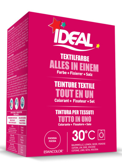 Teinture textile FUCHSIA Tout en 1 230g | IDEAL / ESWACOLOR