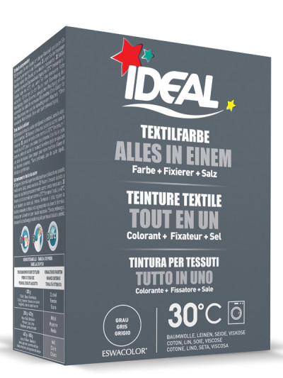 Teinture textile GRIS Tout en 1 230g | IDEAL / ESWACOLOR