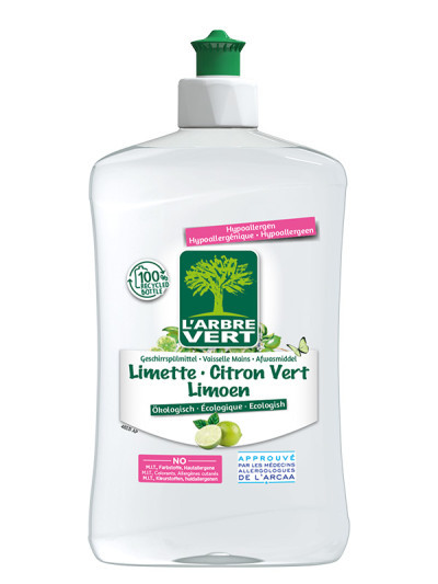 Liquide Vaisselle & Mains écologique Citron vert 500ml | L'ARBRE VERT