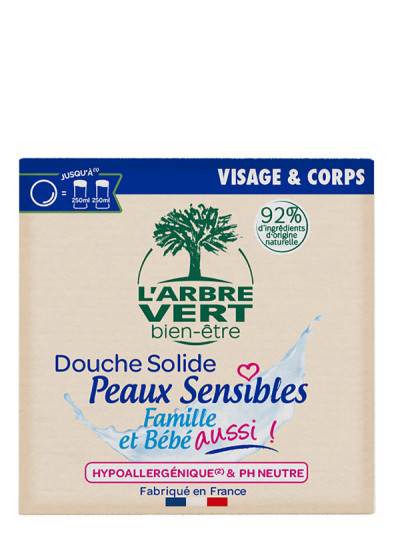 Douche solide écologique Peaux Sensibles 75g | L'ARBRE VERT