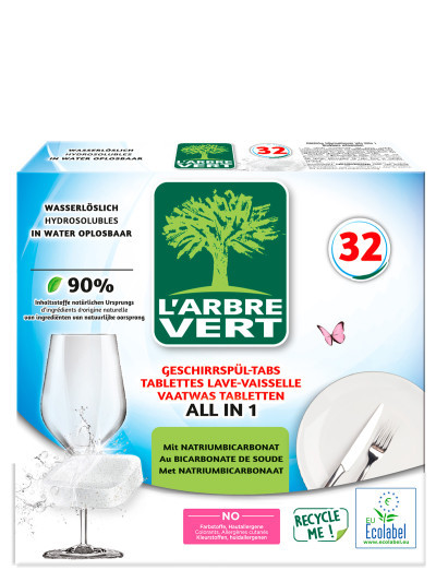 Tablettes lave-vaisselle écologique All in 1 32x | L'ARBRE VERT