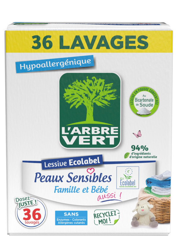 Lessive poudre écologique Peaux Sensibles 1.8kg