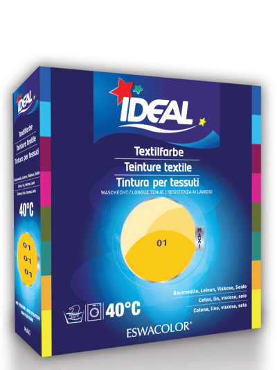 Textilfarbe GELB für Baumwolle, Leinen, Viskose, Seide Maxi 01 | IDEAL / ESWACOLOR