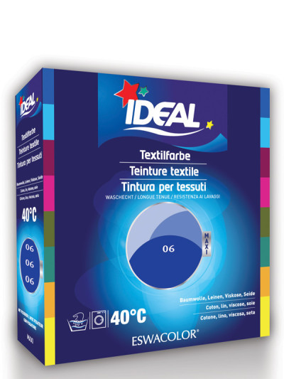 Teinture textile BLEU ROI pour coton, lin, viscose, soie Maxi 06 | IDEAL / ESWACOLOR