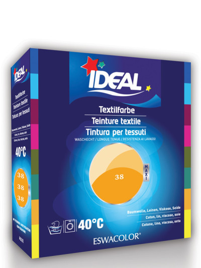 Teinture textile MANDARINE pour coton, lin, viscose, soie Maxi 38 | IDEAL / ESWACOLOR