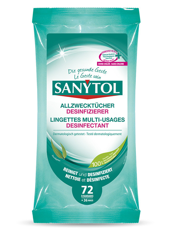 SANYTOL : Lingettes désinfectantes multi-usages - chronodrive