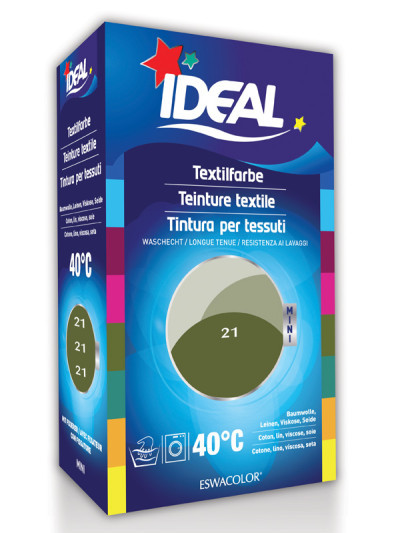 Textilfarbe KHAKI für Baumwolle, Leinen, Viskose, Seide Mini 21 | IDEAL / ESWACOLOR