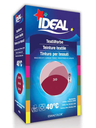 Textilfarbe CASSIS für Baumwolle, Leinen, Viskose, Seide Mini 30 | IDEAL / ESWACOLOR