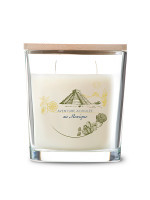 Bougie verre ovale avec couvercle bambou 30h Verveine Citron du Mexique | AMBIANCES DEVINEAU