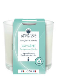 Bougie parfumé 20h Oxygène (Eucalyptus & Menthe) | AMBIANCES DEVINEAU