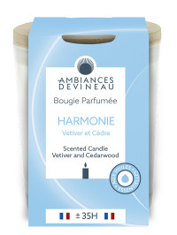 Bougie parfumé 35h Harmonie (Vétiver & Cèdre) | AMBIANCES DEVINEAU