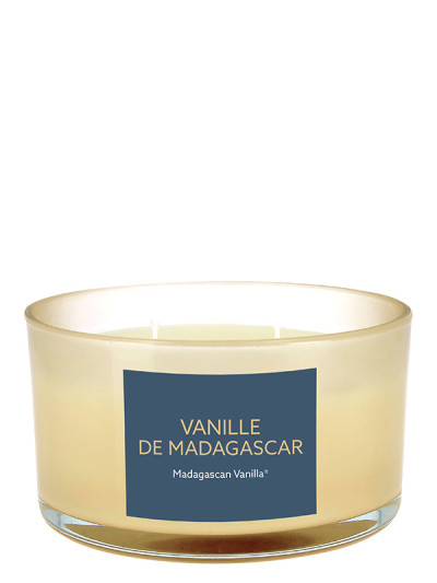 Bougie parfumé verre coloré 3 mèches Vanille de Madagascar | AMBIANCES DEVINEAU