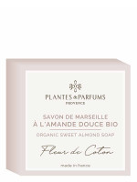Savon de Marseille à l'Amande Douce 100g Fleur de Coton | PLANTES & PARFUMS
