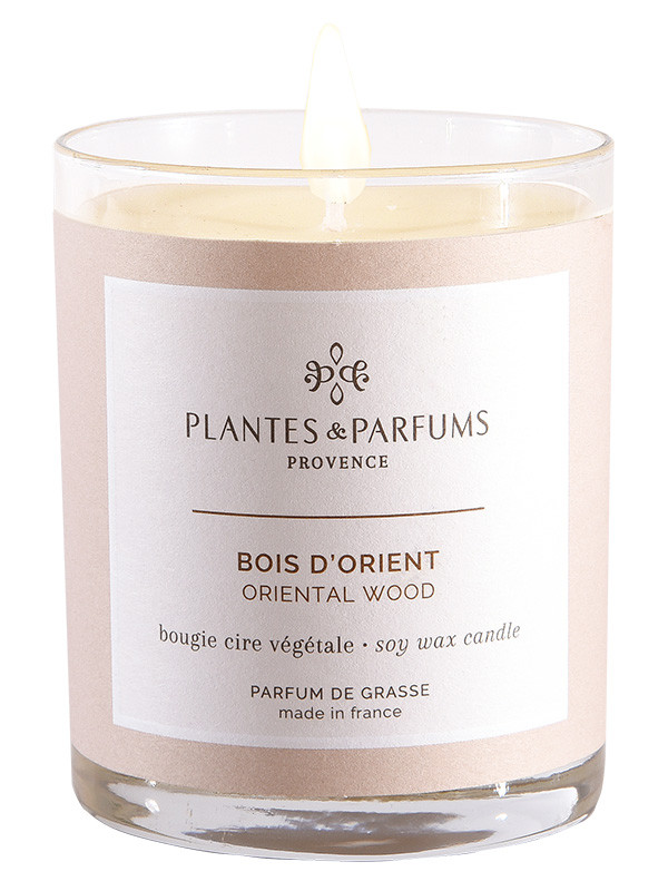 Bougie mèche de bois parfumée - musc blanc