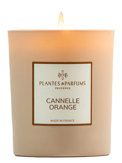 Pflanzliche Duftkerze Orangen Zimt 180g | PLANTES & PARFUMS