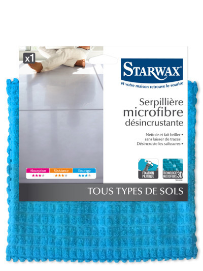 Serpillère microfibre désincrustante tous types de sols | STARWAX