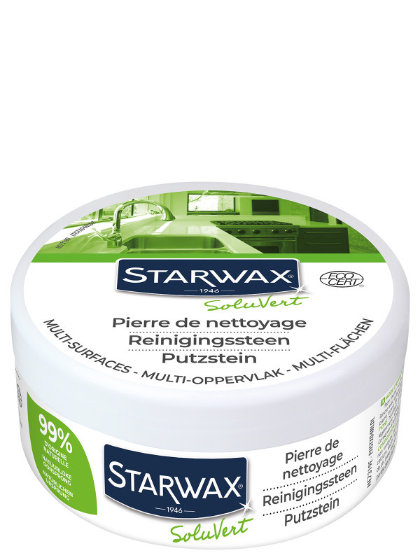 pierre blanche de nettoyage 375g 100% d'origine naturelle en pot STARWAX  VERT