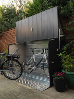Coffre à vélo anthracite avec rampe | TRIMETALS