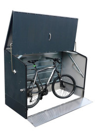 Fahrradbox anthrazit mit Rampe | TRIMETALS